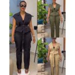 Women Cargo 2pc Set- Brown.