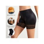 Women’s Slimming Lace-Trim Body Shaper Biker Shorts – Black, Sizes M to XL