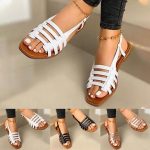 Women Sandals Woman Summer Hollow Out Roman Shoes Women's Gladiator Open Toe Beach Flats Ladies Footwear Plus Size 35_43(#white)
