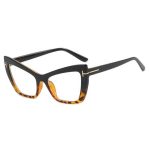Women's Cat Eye Anti Blue Light Flat Light Filter without Prescription - Black