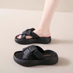 Women's Fashion Thick Sole Sandals - Black
