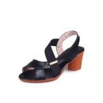 Women's Sandals Breathable Mid-Heel Lightweight Sandals Black
