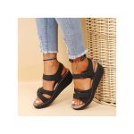 Women's Sandals Large Size Velcro Sandals Black