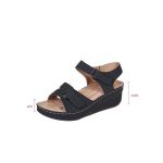 Women's Sandals Large Size Velcro Sandals Black