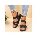 Women's Sandals Large Size Velcro Sandals Black