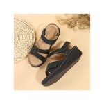 Women's Sandals Large Size Velcro Sandals Black