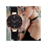 Women's WatchWatch + BraceletLeather Strap Casual Ladies Watch + Bracelet