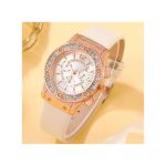 Women's WatchWatch + BraceletLeather Strap Casual Ladies Watch + Bracelet