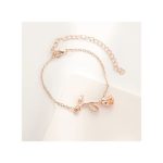 Women's WatchWatch + BraceletLeather Strap Casual Ladies Watch + Bracelet