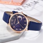 Women's WatchWatch + BraceletLeather Strap Casual Ladies Watch + Bracelet