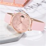 Women's WatchWatch + BraceletLeather Strap Casual Ladies Watch + Bracelet