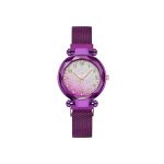 Women's WatchWatch + BraceletLeather Strap Casual Ladies Watch + Bracelet-violet