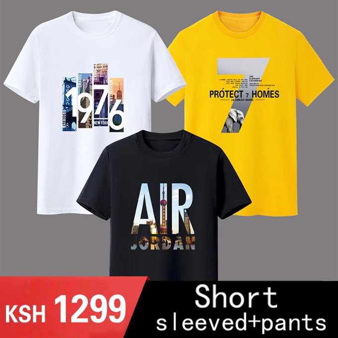 Yixin 3 Pieces/T-shirt Men's Polo Clothing Coat Short Sleeve 7