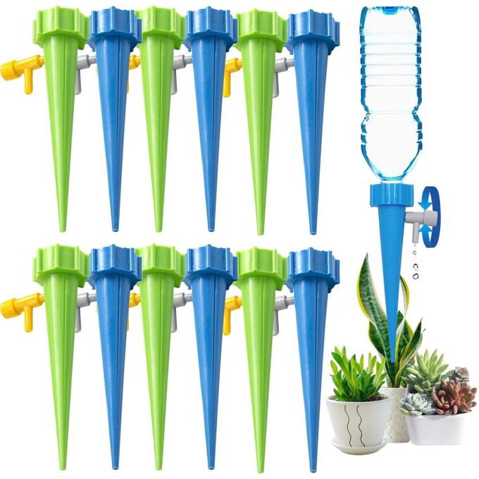10 Pack Auto Drippers Self Plant Watering Spikes Automatic Adjustable Control Valve Switch Design