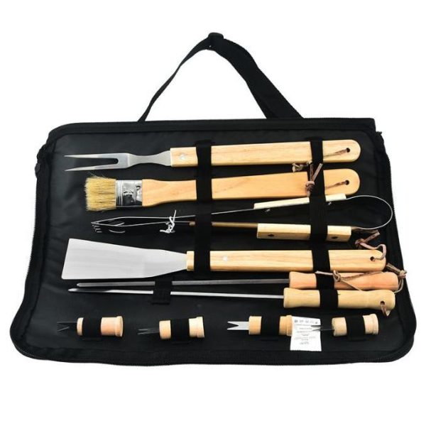 11pcs Stainless Steel Barbecue Outdoor Kitchen Tools Set For