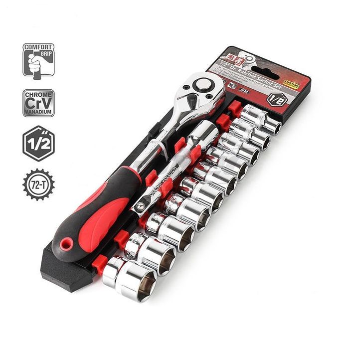 12Pcs Ratchet Socket Spanner Set