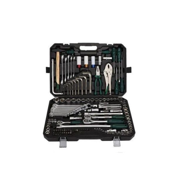 142Pc Professional 1/2 1/4" 3/8" Rachet Socket Wrench Auto Repair Tool Kit Hand Tool Box Spanner Set Socket Wrench For Car