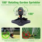 16-hole automatic oscillating sprinkler, easy to install, suitable for lawn and garden watering
