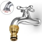 2pcs Male & Female Brass Threads Quick Connector Tap Garden Irrigation Faucet Nozzle Adapter 1/2 Thread Connection for Hose Washing Machine Fittings
