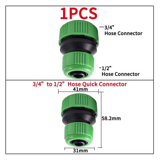 3/4inch to 1/2inch Hose Pipe Connector Garden Adaptor Repairer Joiner Connection Adapter Extension Coupling Irrigation Watering