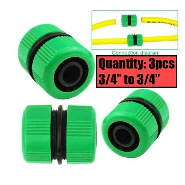 3pcs 3/4 Inch Garden Water Hose Connector Pipe Quick Joining Leaking Joiner Connector Adapter