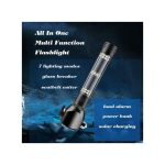 9 In1 Security Torch Rechargeable LED Flashlight Powerbank Solar Magnet Alarm.