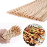 90pc Bamboo Skewers Wooden Barbecue Pork Fruit Mellow Sticks