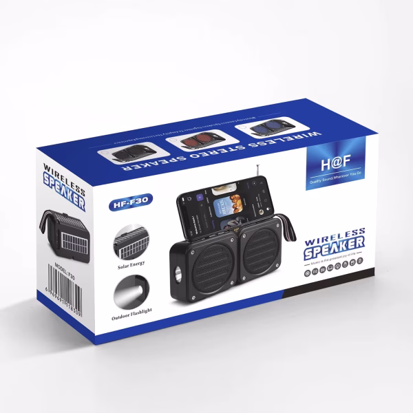 HF-F30 Hot Sale Daul Solar Panels Charging Wireless BT Speaker