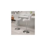 Adjustable Height Barstool with Curved Back and Chrome Base