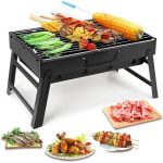 Charcoal Grill, BBQ Grill Folding Portable Lightweight smoker Grill, Barbecue Grill Small desk Tabletop Outdoor Grill for Camping Picnics Garden Beach Party