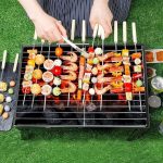 Charcoal Grill, BBQ Grill Folding Portable Lightweight smoker Grill, Barbecue Grill Small desk Tabletop Outdoor Grill for Camping Picnics Garden Beach Party