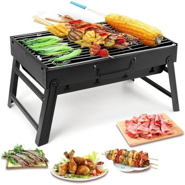 Charcoal Grill, BBQ Grill Folding Portable Lightweight smoker Grill, Barbecue Grill Small desk Tabletop Outdoor Grill for Camping Picnics Garden Beach Party