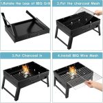 Charcoal Grill, BBQ Grill Folding Portable Lightweight smoker Grill, Barbecue Grill Small desk Tabletop Outdoor Grill for Camping Picnics Garden Beach Party