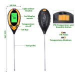 Digital Soil PH Meter 4 IN 1 (PH/Temperature/Moisture/Sunlight) Tester kit
