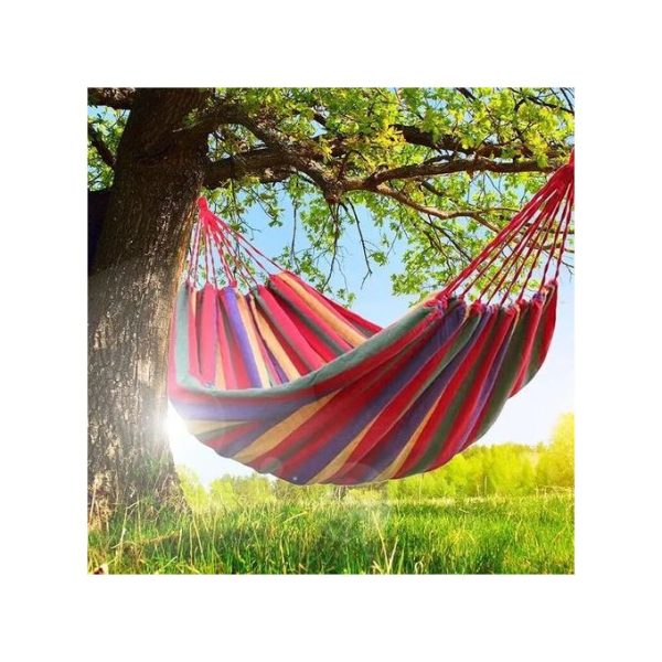 Hammock Outdoor Camping Hiking Garden Hammock Hanging Bed Stripes