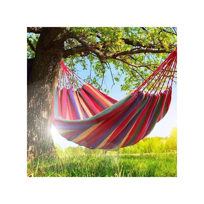 Hammock Outdoor Camping Hiking Garden Hammock Hanging Bed Stripes