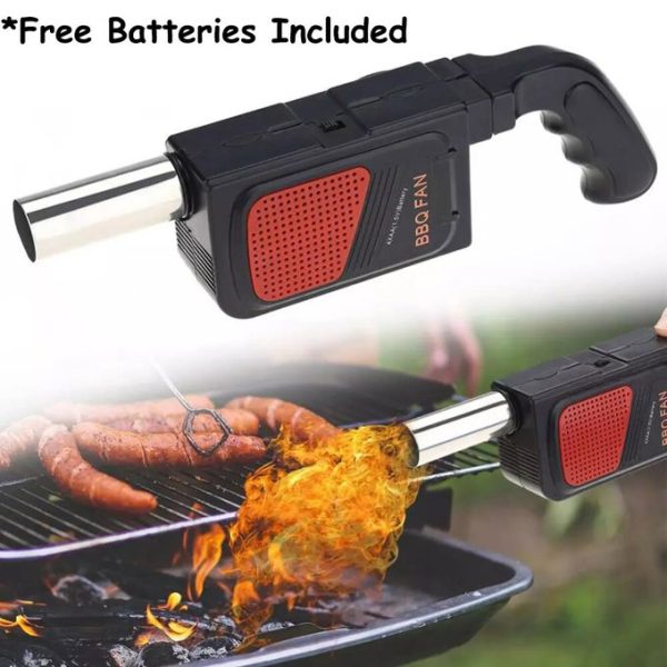 Handheld Electric BBQ Fan Gun Air Fire Blower Camping Picnic