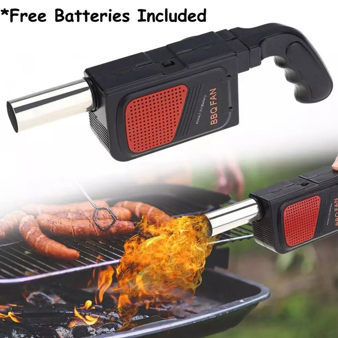 Handheld Electric BBQ Fan Gun Air Fire Blower Camping Picnic