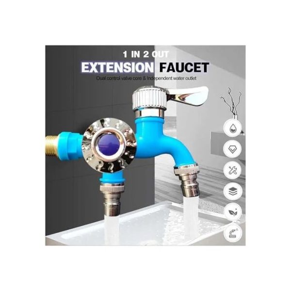 Home Outdoor Dual Control Faucet (Blue)
