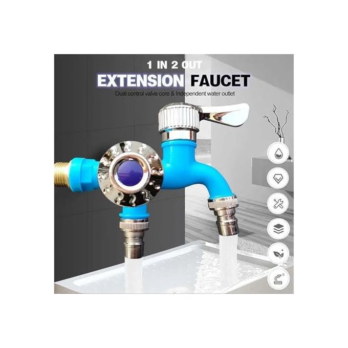 Home Outdoor Dual Control Faucet (Blue)