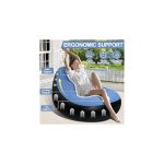 Inflatable Lounge Chair and Ottoman Set, Portable Air Sofa with Footrest, Soft Flocked Surface, USB Rechargeable with Built-in Pump, 2-Piece Set