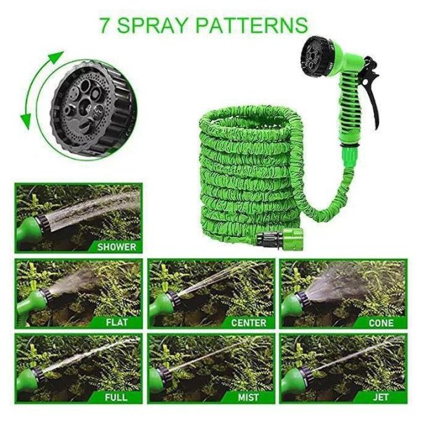 Magic 60M / 200Ft Flexible Expanding Water Garden Hose Pipe With 7 Adjustable Waters Spray Patterns