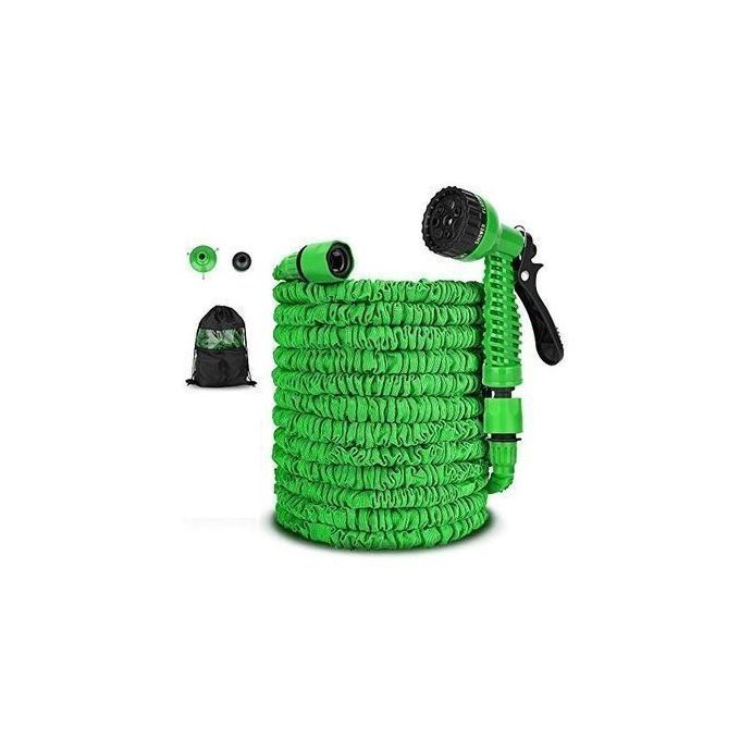Magic Multi-functional Expandable Flexible Garden Hose Pipe & Spray NOOZLE (Green)