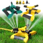Offer Sprinkler Arm Revolving Sprinkler Plastic 3 Arm Rotatory Sprinkler Heavy Duty Hose Pipe Connector Sprinkler 3 Arm 360 Auto-Rotating Water Garden Sprinkler