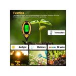 Original Source 4-in-1 Digital Soil Tester for Moisture, pH, Temperature, and Sunlight with LCD Display