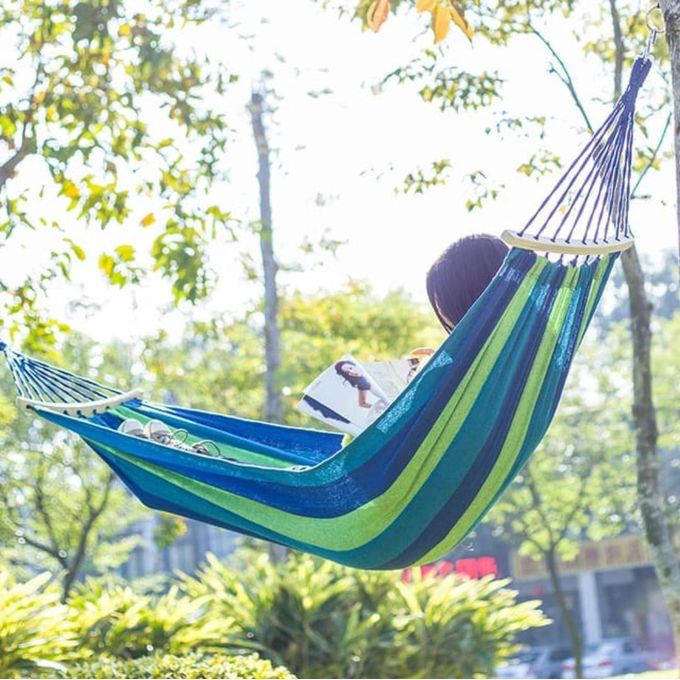Outdoor Camping Hiking Garden Hammock Hanging Bed Stripes