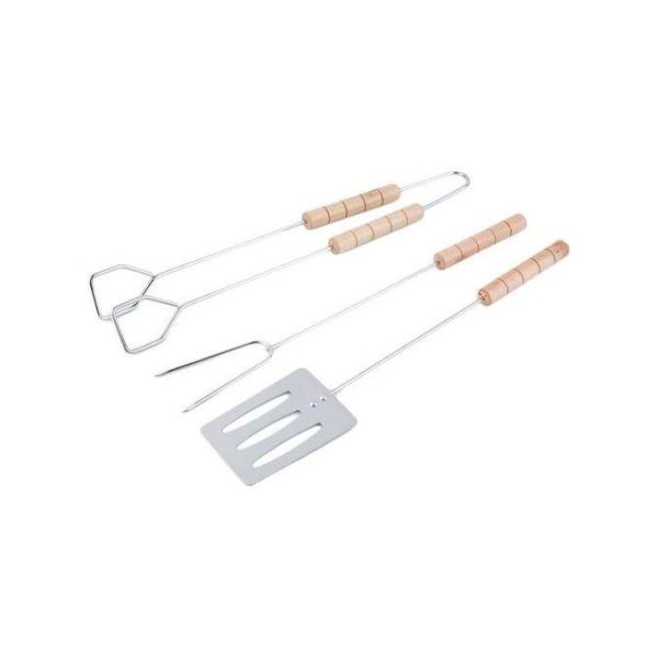 Party Family 3 Pcs Stainless Steel Fork Tongs Skewer Sets BBQ Roasting Grilling