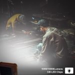 Portable LED Work Solar Light 100W With Stepless Brightness Job Site Battery Rechargeable LED Floor Light For Emergency Worklight