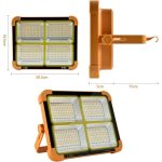 Portable LED Work Solar Light 100W With Stepless Brightness Job Site Battery Rechargeable LED Floor Light For Emergency Worklight