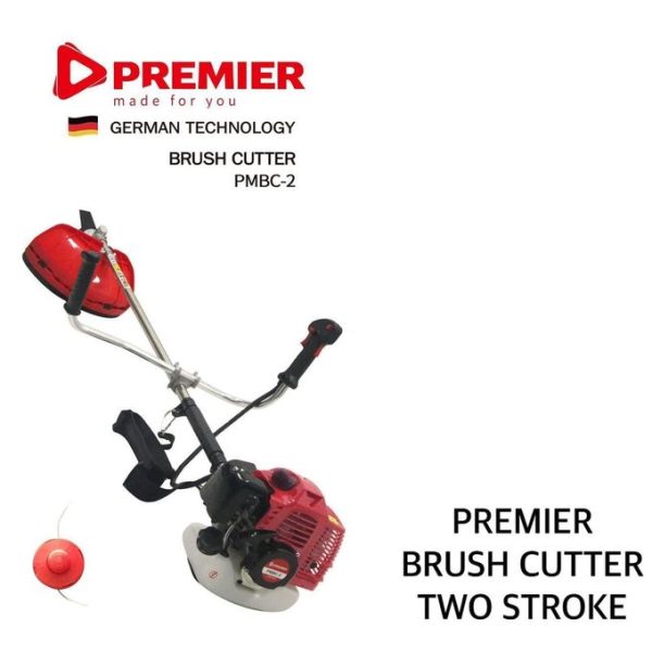 Premier Heavy Duty German quality two Stroke Brush Cutter Machine for trimming lawn grass, weeds, small trees, and other foliage